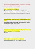CNA KANSAS STATE TEST VERIFIED QUESTIONS & ACCURATE &NewLine;SOLUTIONS LATEST UPDATE 2026&sol;27