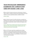 TEXAS PSYCHOLOGIST JURISPRUDENCE&NewLine;EXAMINATION TEST COMPLETE STUDY&NewLine;GUIDE WITH SOLVED Q AND A 2026