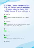 WGU D685 Objective Assessment &lpar;Latest 2026&sol; 2027 Update&rpar; Practical Applications of Prompt Engineering Guide&vert; 100&percnt; Verified Questions & Answers &vert; Grade A&NewLine;