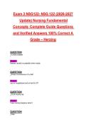NSG 122 Nursing Fundamental Concepts Exam 3 Study Guide Practice Questions and Detailed Answers Herzing