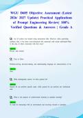 WGU D685 Objective Assessment &lpar;Latest 2026&sol; 2027 Update&rpar; Practical Applications of Prompt Engineering Review&vert; 100&percnt; Verified Questions & Answers &vert; Grade A