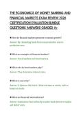 THE ECONOMICS OF MONEY BANKING AND&NewLine;FINANCIAL MARKETS EXAM REVIEW 2026&NewLine;CERTIFICATION EVALUATION BUNDLE&NewLine;QUESTIONS ANSWERS GRADED A&plus;