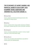 THE ECONOMICS OF MONEY BANKING AND&NewLine;FINANCIAL MARKETS EXAM SCRIPT 2026&NewLine;EXAMPREP TESTED QUESTIONS AND&NewLine;ANSWERS FULL SOLUTION GRADED A&plus;