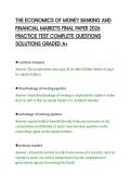 THE ECONOMICS OF MONEY BANKING AND&NewLine;FINANCIAL MARKETS FINAL PAPER 2026&NewLine;PRACTICE TEST COMPLETE QUESTIONS&NewLine;SOLUTIONS GRADED A&plus;