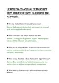 HEALTH PRAXIS ACTUAL EXAM SCRIPT&NewLine;2026 COMPREHENSIVE QUESTIONS AND&NewLine;ANSWERS