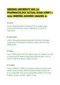 HERZING UNIVERSITY NSG 124&NewLine;PHARMACOLOGY ACTUAL EXAM SCRIPT 3&NewLine;2026 VERIFIED ANSWERS GRADED A&plus;