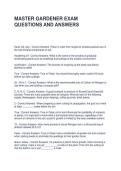 MASTER GARDENER EXAM QUESTIONS AND ANSWERS