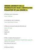 HERZING UNIVERSITY NSG 124&NewLine;PHARMACOLOGY EXAM 3 CERTIFICATION&NewLine;EVALUATION SET 2026 GRADED A&plus;
