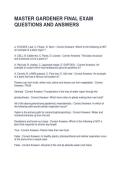 MASTER GARDENER FINAL EXAM QUESTIONS AND ANSWERS
