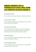 HERZING UNIVERSITY NSG 124&NewLine;PHARMACOLOGY EXAM 3 FINAL PAPER&NewLine;2026 COMPLETE SOLUTIONS GRADED A&plus;&NewLine;