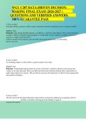 Data Driven Decision Making Study Guide and Practice Question Resource &lpar;WGU Course C207 Preparation Material&rpar;