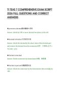 TI TEAS 7 COMPREHENSIVE EXAM SCRIPT&NewLine;2026 FULL QUESTIONS AND CORRECT&NewLine;ANSWERS