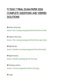 TI TEAS 7 FINAL EXAM PAPER 2026&NewLine;COMPLETE QUESTIONS AND VERIFIED&NewLine;SOLUTIONS