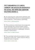 TIETZ FUNDAMENTALS OF CLINICAL&NewLine;CHEMISTRY AND MOLECULAR DIAGNOSTICS&NewLine;149 ACTUAL TEST PAPER 2026 QUESTIONS&NewLine;SOLUTIONS GRADED A&plus;