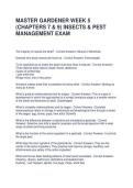 MASTER GARDENER WEEK 5 &lpar;CHAPTERS 7 & 9&rpar; INSECTS & PEST MANAGEMENT EXAM QUESTIONS & ANSWERS