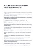 MASTER GARDENERS IOWA EXAM QUESTIONS & ANSWERS