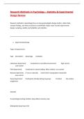 Research Methods in Psychology &ndash; Statistics & Experimental Design Review