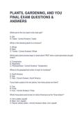 PLANTS&comma; GARDENING&comma; AND YOU FINAL EXAM QUESTIONS & ANSWERS