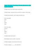 Flight Attendant Final Exam Review Questions with Expert Solutions