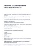 VEGETABLE GARDENING EXAM QUESTIONS & ANSWERS