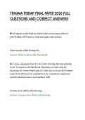 TRAUMA FISDAP FINAL PAPER 2026 FULL&NewLine;QUESTIONS AND CORRECT ANSWERS