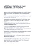 VEGETABLE GARDENING EXAM QUESTIONS AND ANSWERS