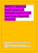 NUR 6111 Advanced &NewLine;Health Assessment &NewLine;Telehealth Cardiovascular &NewLine;Exam &lpar;Liam Fitzgerald&rpar;&comma; &NewLine;2026&sol;2027