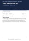 NFHS Soccer Rules Test Actual Exam 2026&sol;2027 &vert; Complete Exam-Style Questions &vert; 100&percnt; Verified &ndash; Detailed Rationales &ndash; Pass Guaranteed &ndash; A&plus; Graded&NewLine;&NewLine;