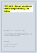 TEST BANK - Timby's Introductory &NewLine;Medical-Surgical Nursing&comma; 13th &NewLine;Edition