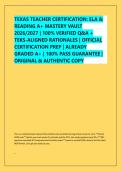 TEXAS TEACHER CERTIFICATION&colon; ELA & &NewLine;READING A&plus; MASTERY VAULT &NewLine;2026&sol;2027 &vert; 100&percnt; VERIFIED Q&A &plus; &NewLine;TEKS-ALIGNED RATIONALES &vert; OFFICIAL &NewLine;CERTIFICATION PREP &vert; ALREADY &NewLine;GRADED A&plus; &vert; 100&percnt; PASS GUARANTEE &vert; &NewLine;ORIGINAL & AUTHENTIC COPY