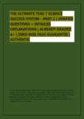 THE ULTIMATE TEAS 7 SCIENCE &NewLine;SUCCESS SYSTEM &ndash; PART 2 &vert; VERIFIED &NewLine;QUESTIONS &plus; DETAILED &NewLine;EXPLANATIONS &vert; ALREADY GRADED &NewLine;A&plus; &vert; ZERO-RISK PASS GUARANTEE &vert; &NewLine;AUTHENTIC