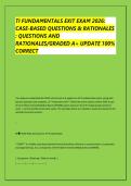 TI FUNDAMENTALS EXIT EXAM 2026&colon; &NewLine;CASE-BASED QUESTIONS & RATIONALES &NewLine;&colon; QUESTIONS AND &NewLine;RATIONALES&sol;GRADED A&plus; UPDATE 100&percnt; &NewLine;CORRECT