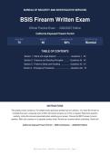 BSIS Firearm Written Exam Actual Exam 2026&sol;2027 &vert; Complete Exam-Style Questions &vert; 100&percnt; Verified &ndash; Detailed Rationales &ndash; Pass Guaranteed &ndash; A&plus; Graded&NewLine;&NewLine;
