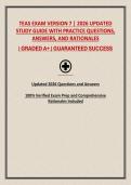 TEAS EXAM VERSION 7 &vert; 2026 UPDATED STUDY GUIDE WITH PRACTICE QUESTIONS&comma; ANSWERS&comma; AND RATIONALES
