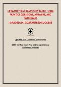 UPDATED TEAS EXAM STUDY GUIDE &vert; 2026 PRACTICE QUESTIONS&comma; ANSWERS&comma; AND RATIONALES