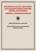 NEWLY UPDATED TEAS TEST &vert; 2026 PRACTICE QUESTIONS&comma; ANSWERS&comma; AND RATIONALES STUDY GUIDE