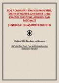 TEAS 7 CHEMISTRY&colon; PHYSICAL PROPERTIES&comma; STATES OF MATTER&comma; AND WATER &vert; 2026 PRACTICE QUESTIONS&comma; ANSWERS&comma; AND RATIONALES
