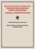 2026 TEAS TEST&colon; MATH &vert; UPDATED STUDY GUIDE WITH PRACTICE QUESTIONS&comma; ANSWERS&comma; AND RATIONALES