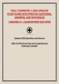 TEAS 7 CHEMISTRY &vert; 2026 UPDATED STUDY GUIDE WITH PRACTICE QUESTIONS&comma; ANSWERS&comma; AND RATIONALES