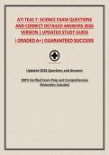 ATI TEAS 7&colon; SCIENCE EXAM QUESTIONS AND CORRECT DETAILED ANSWERS 2026 &vert; UPDATED STUDY GUIDE