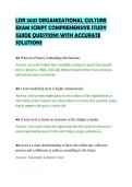 LDR 302S ORGANIZATIONAL CULTURE&NewLine;EXAM SCRIPT COMPREHENSIVE STUDY&NewLine;GUIDE QUESTIONS WITH ACCURATE&NewLine;SOLUTIONS