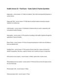 Health Science 20 &ndash; Final Exam &ndash; Study Guide & Practice Questions