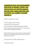 LEADERSHIP ROLES AND MANAGEMENT&NewLine;FUNCTIONS IN NURSING THEORY AND&NewLine;APPLICATION 10TH EDITION MARQUIS&NewLine;HUSTON STUDY GUIDE QUESTIONS AND&NewLine;SOLUTIONS 2026 CORRECT ANSWERS&NewLine;GRADED A&plus;&NewLine;