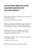 LEAN SIX SIGMA SERIES 2026 ACTUAL&NewLine;EXAM PAPER QUESTIONS WITH&NewLine;SOLUTIONS GRADED A&plus;
