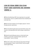 LEAN SIX SIGMA SERIES 2026 EXAM&NewLine;STUDY GUIDE QUESTIONS AND ANSWERS&NewLine;VERIFIED A&plus;