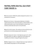 PMI FINAL PAPER 2026 FULL Q&A STUDY GUIDE GRADED A&plus;