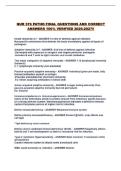 NUR 376 PATHO FINAL QUESTIONS AND CORRECT ANSWERS 100&percnt; VERIFIED 2026-2027&excl;&excl;
