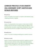 LEHNINGER PRINCIPLES OF BIOCHEMISTRY&NewLine;2026 ASSESSMENT SCRIPT QUESTION BANK&NewLine;DETAILED RESPONSES&NewLine;