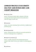 LEHNINGER PRINCIPLES OF BIOCHEMISTRY&NewLine;2026 STUDY GUIDE REVISION SHEET CORE&NewLine;CONCEPT BREAKDOWN&NewLine;