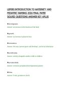 LEIFERS INTRODUCTION TO MATERNITY AND&NewLine;PEDIATRIC NURSING 2026 FINAL PAPER&NewLine;SOLVED QUESTIONS ANSWER KEY APLUS&NewLine;